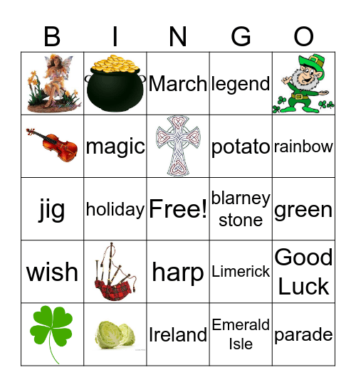 Saint Patrick's Day Bingo Card