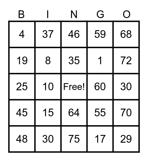AHMIN Bingo Card