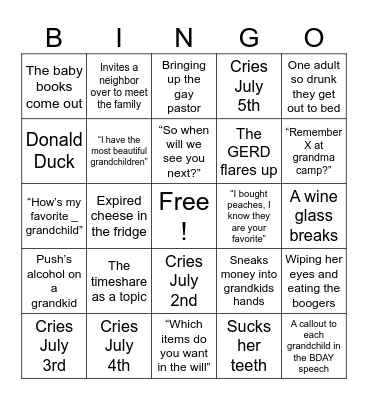 Grandpa’s 8th Bingo Card