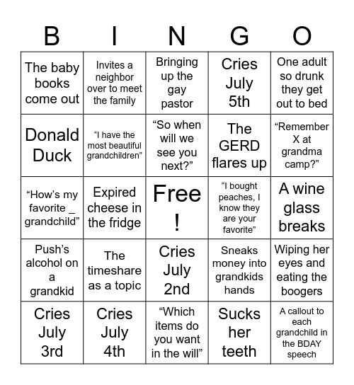 Grandpa’s 8th Bingo Card
