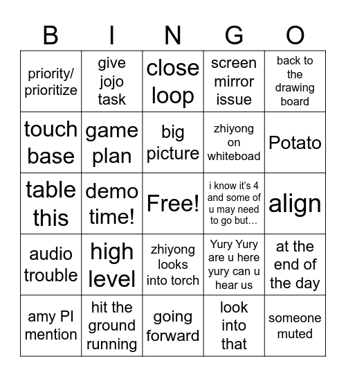 corporate lingo bingo Card