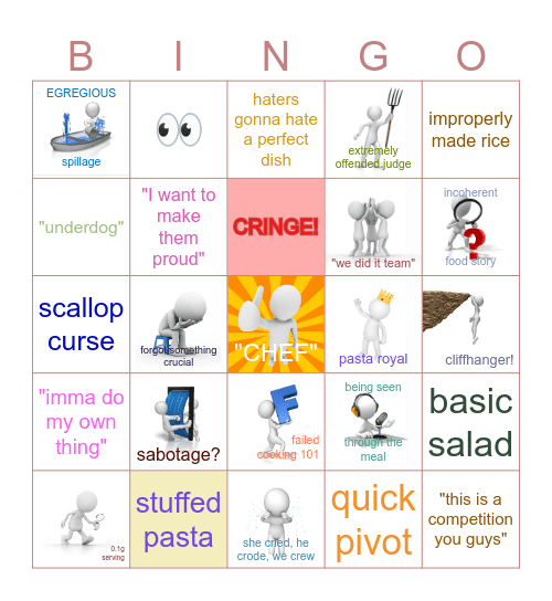 Cooking Competition Cliches 2.0 Bingo Card