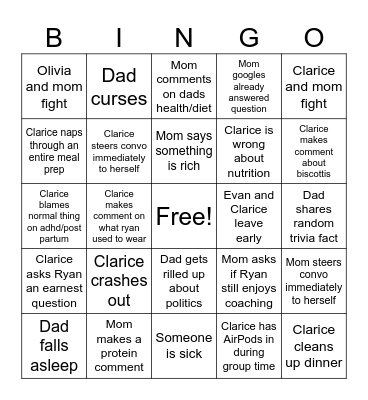 Family bingo Card