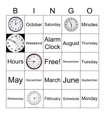 Time Bingo Card