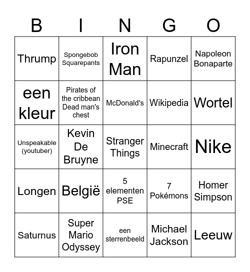 Infinite Craft Bingo Card