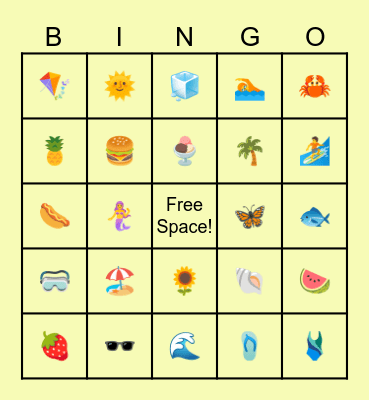 SUMMER BINGO Card
