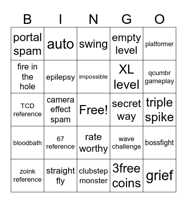 recent tab bingo Card