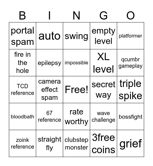 recent tab bingo Card
