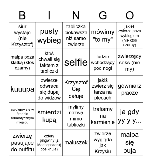 Wikusia Bingo Card