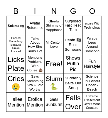 St Lucia Bisector Bingo: Kira Bingo Card