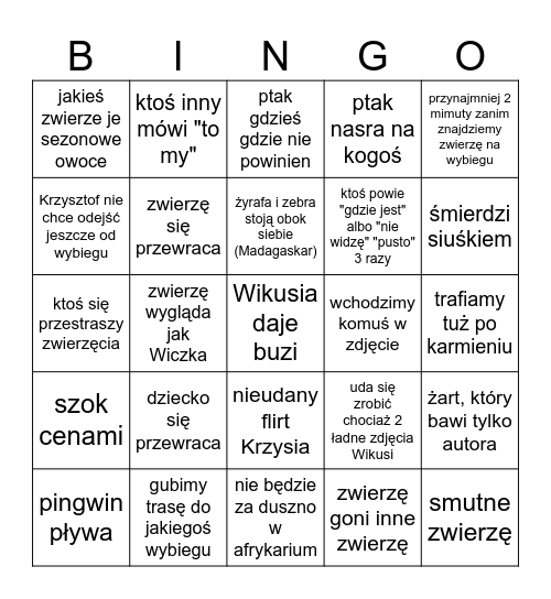 Krzych Bingo Card