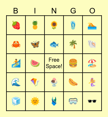 SUMMER BINGO Card