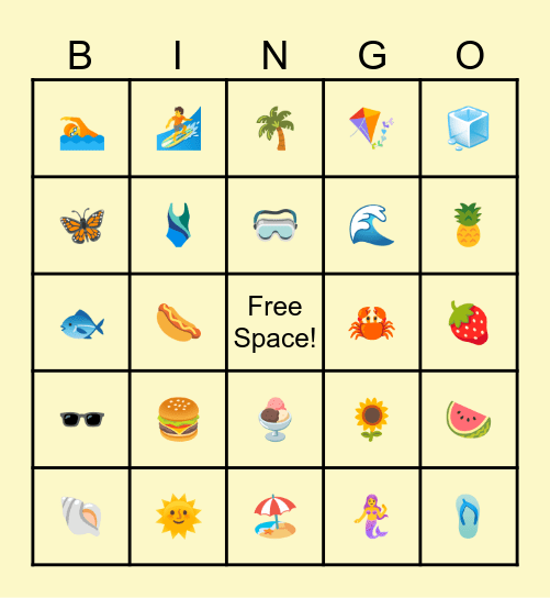 SUMMER BINGO Card