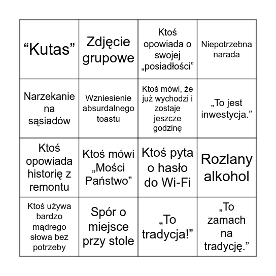 Zasiedliny 2026 Bingo Card