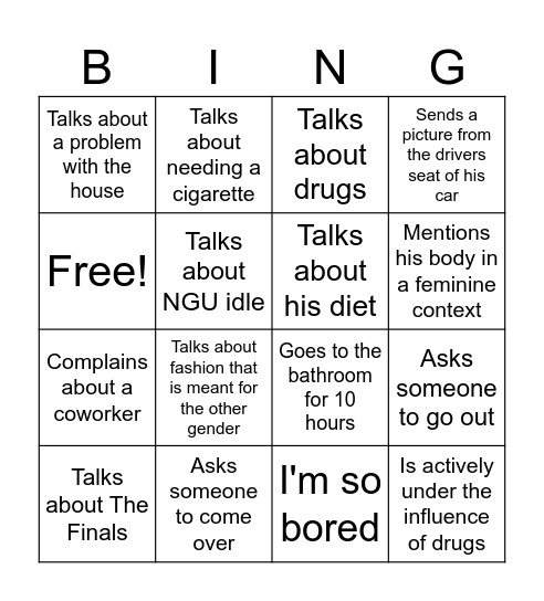 Camden Bingo Card