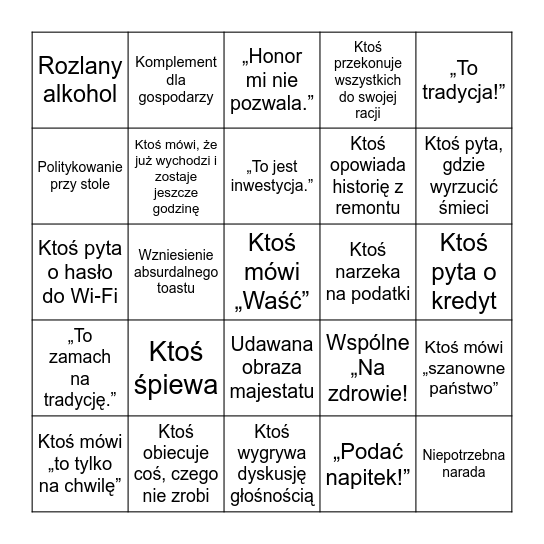 Zasiedliny 2026 Bingo Card