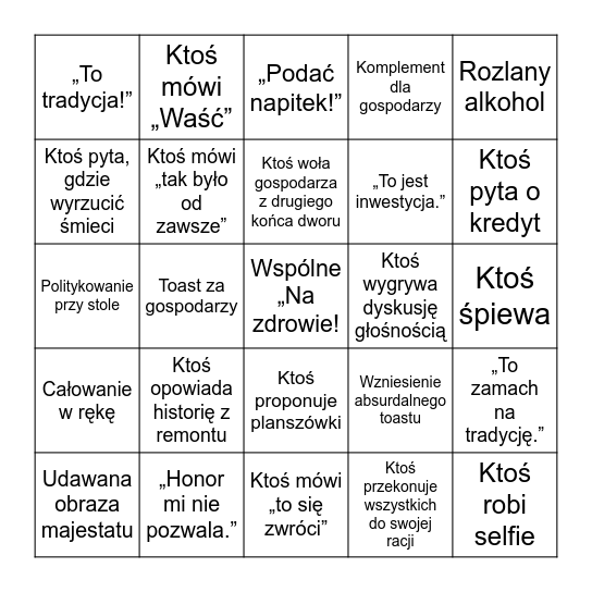 Zasiedliny 2026 Bingo Card