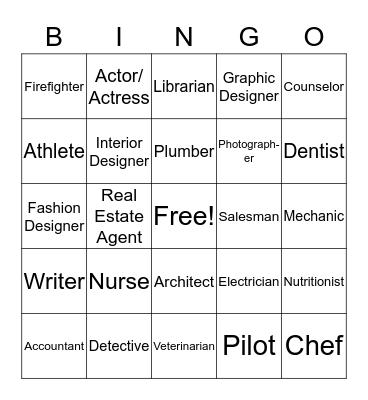 Career Bingo Card