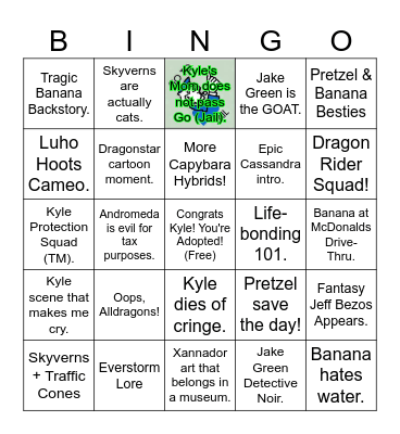 Dragonstar Bingo Card