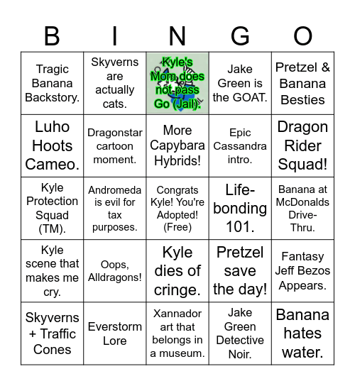 Dragonstar Bingo Card