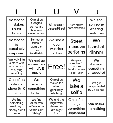 Sami and Julian Take on Toronto Bingo Card