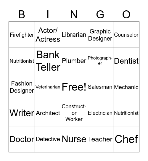 career-bingo-card