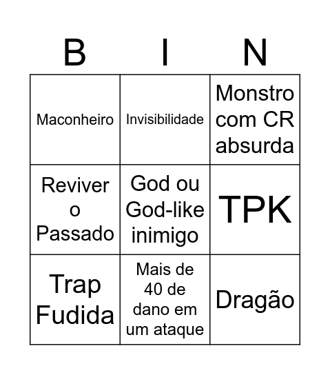 Campanha Felype Bingo Card