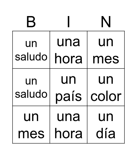 BINGO! Bingo Card