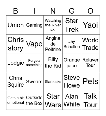 Interview Bingo Card