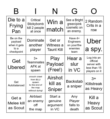 bean f 2 Bingo Card
