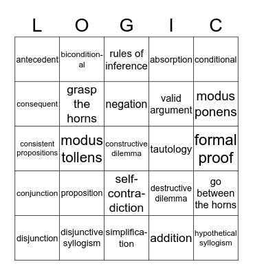 LOGIC Bingo Card