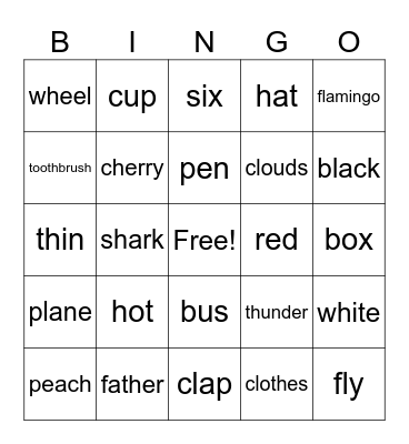 Phonics Bingo Card