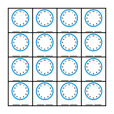 What time is it? Bingo Card