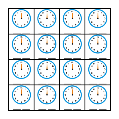 What time is it? Bingo Card