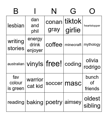 alex bingo Card