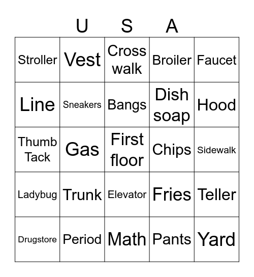 4th of July Bingo Card