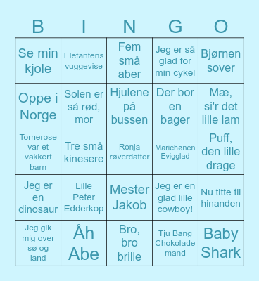 Celinas Babyshower Bingo Card