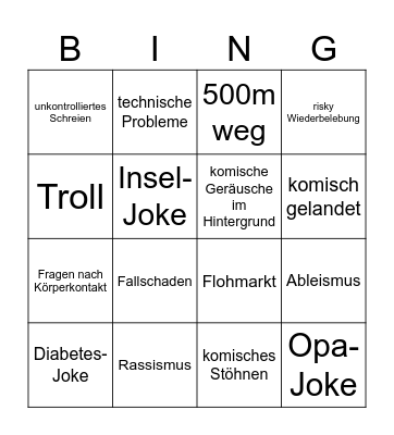 Justin Bingo Card