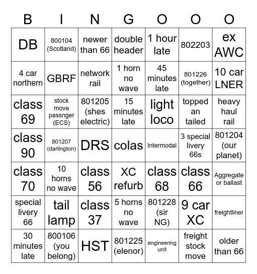 ECML bingo Card