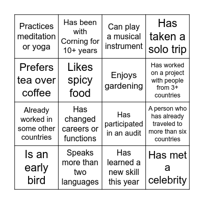QMM Bingo Card