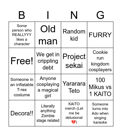 Mondocon 2026 Bingo Card
