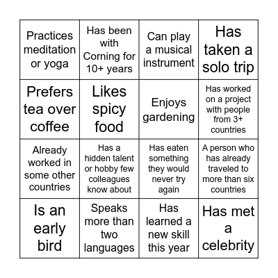 QMM Bingo Card