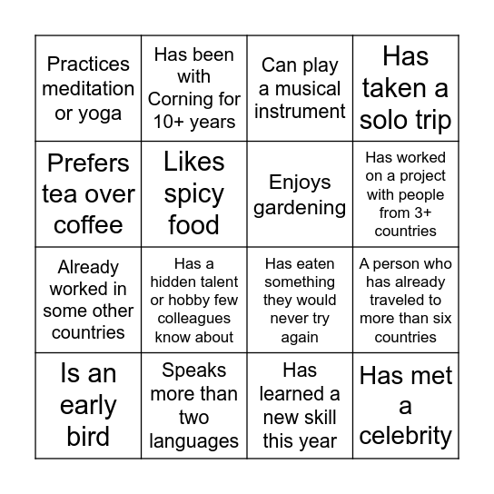 QMM Bingo Card