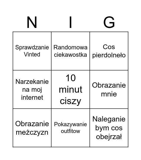Binko podczas romozy z Ania Bingo Card