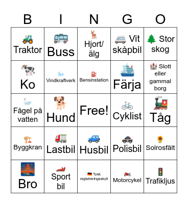 Stockholm → Lübeck Bingo Card