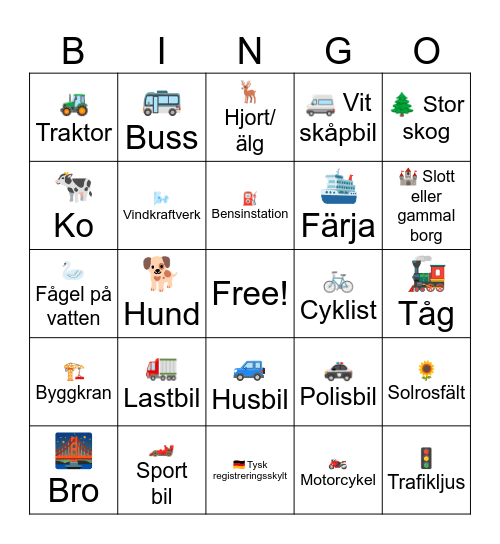 Stockholm → Lübeck Bingo Card