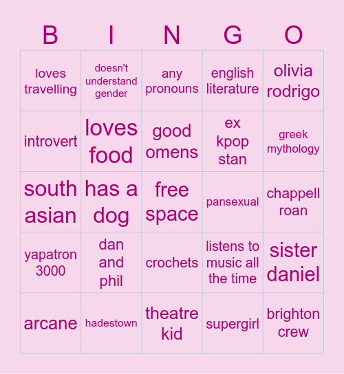 naina bingo!!! Bingo Card