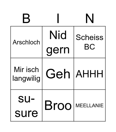 Cyrill tagesbingo Card