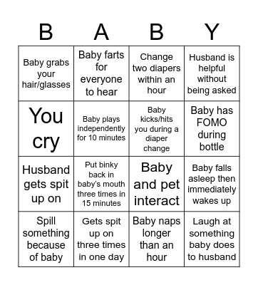 Eve and Joslyn’s BINGO Card