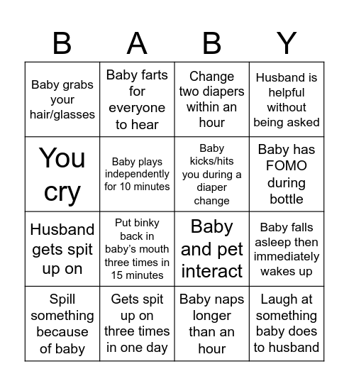 Eve and Joslyn’s BINGO Card